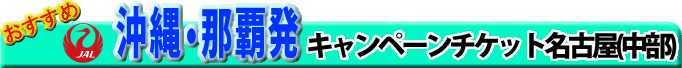 沖縄・那覇発キャンペーンチケット名古屋(中部)